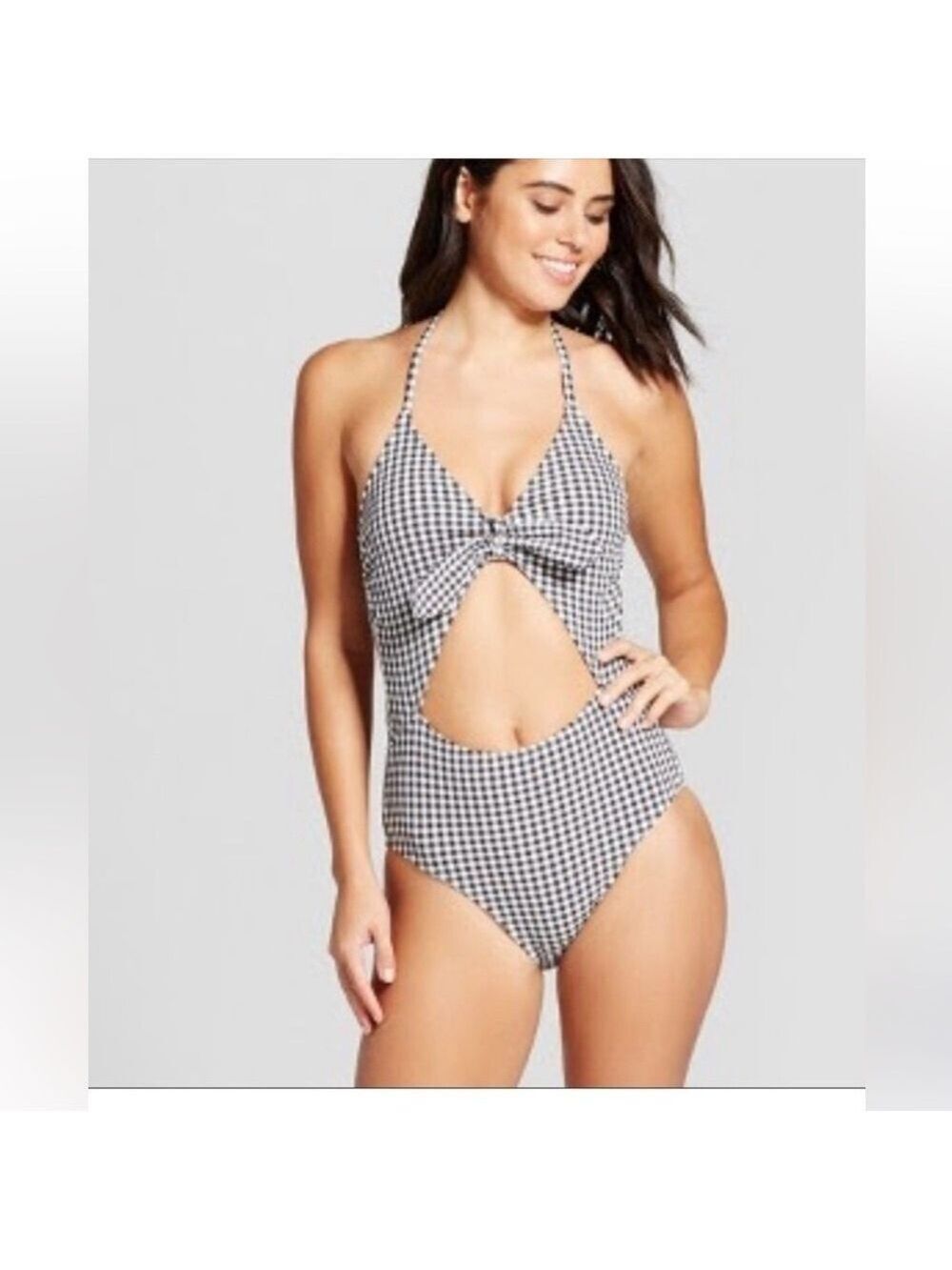 Xhilaration Black White Checkered Swimwear Large